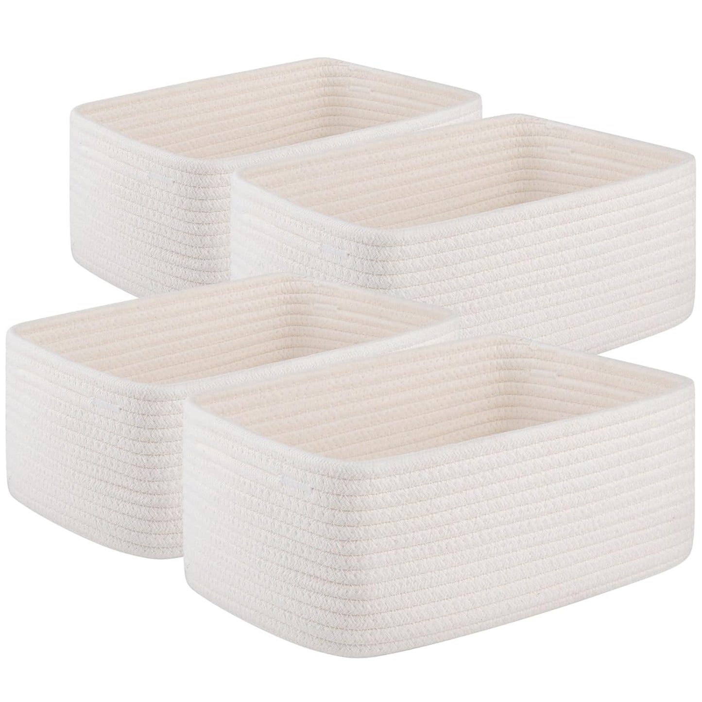 4 Pack Small Storage Shelf Baskets for Organizing and Decor
