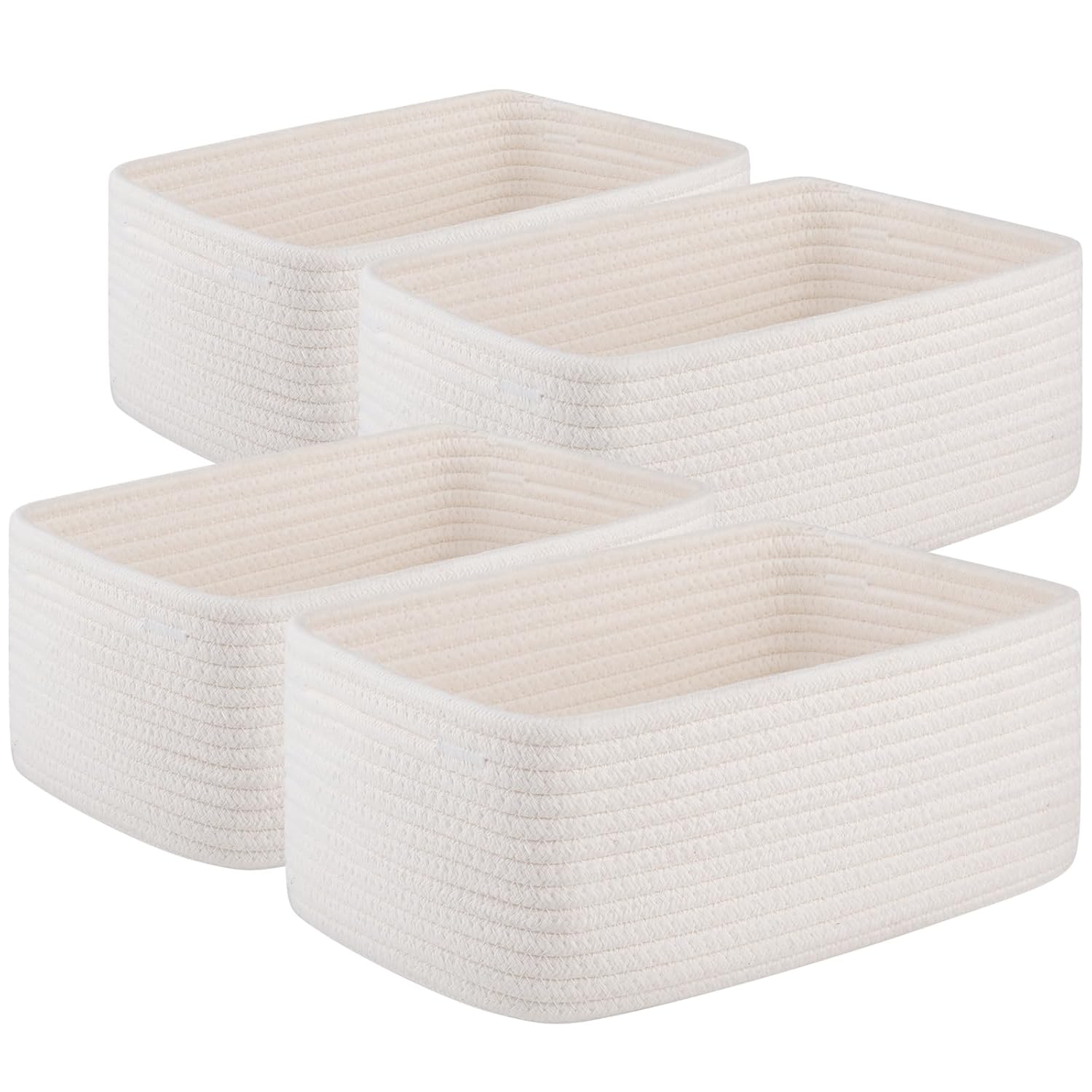 4 Pack Small Storage Shelf Baskets for Organizing and Decor