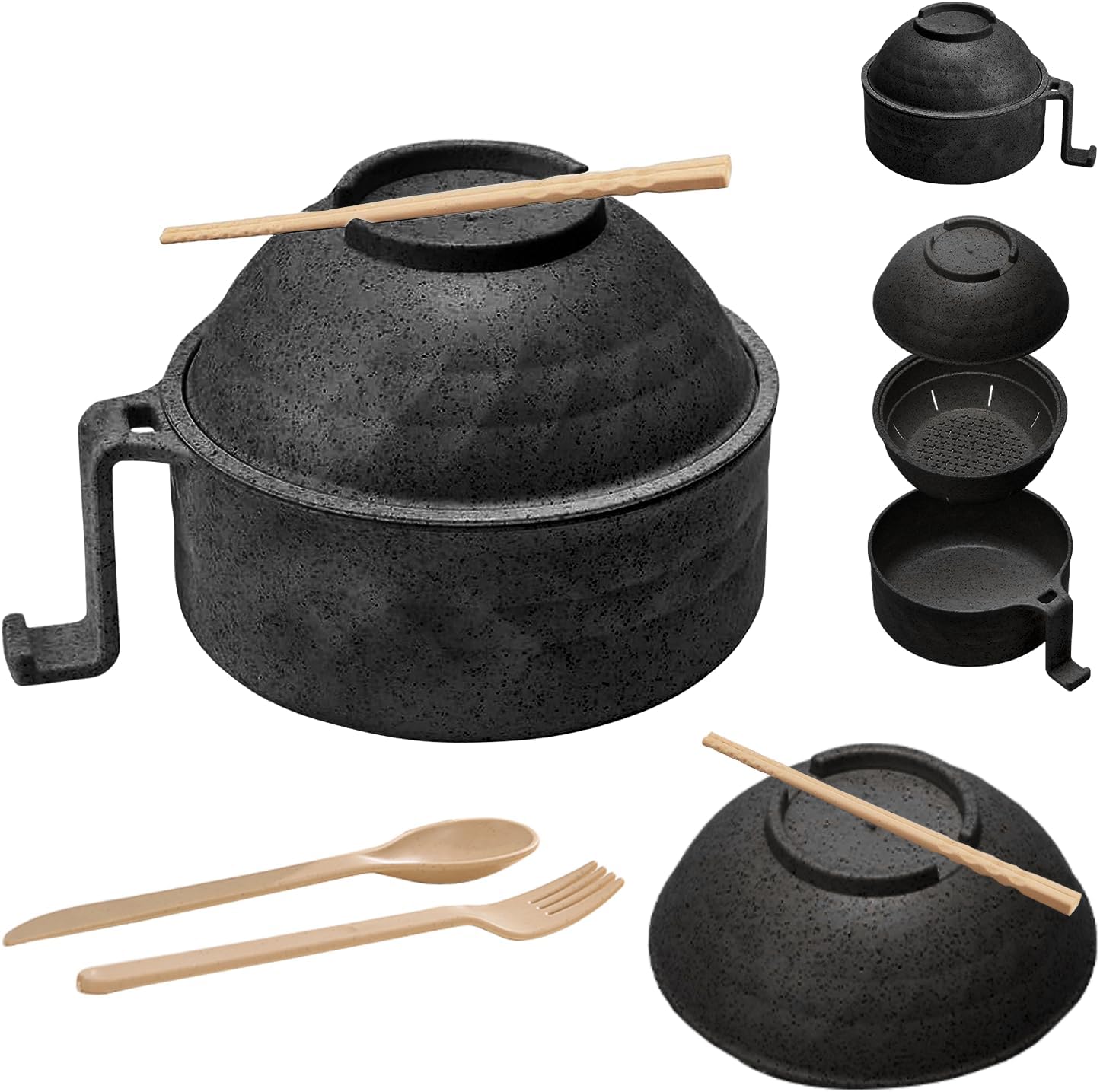 33oz Microwave Ramen Cooker Set with Handle - College Dorm Essential