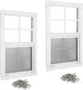 Shed Windows 2 Pack 14in x 21in Flush Mount White Sliding Window