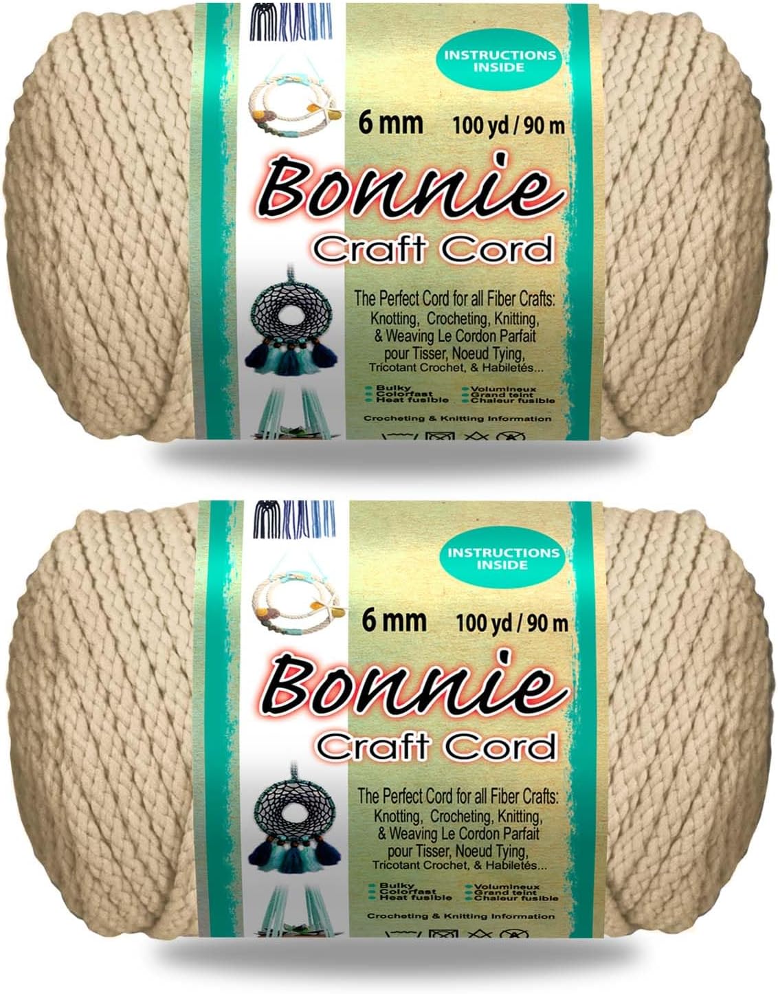 Pepperell Bonnie Braid Macrame Cord for DIY Crafts & More