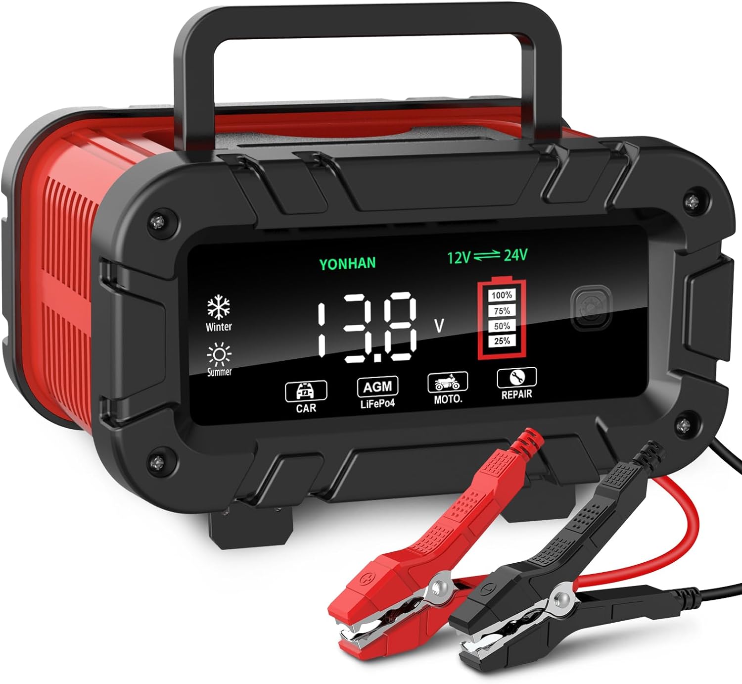 YONHAN Smart Trickle Charger 0-10Amp - Fast & Efficient!