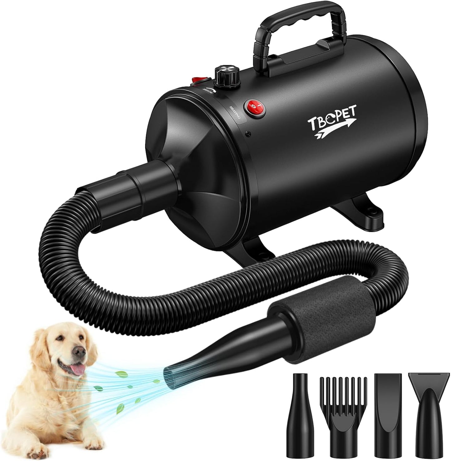 Professional High Velocity Dog Hair Dryer - Fast Grooming Power! TBC PET