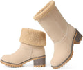 Winter Boots for Women Slip On Suede Ankle Boots - Warm Chunky Heel