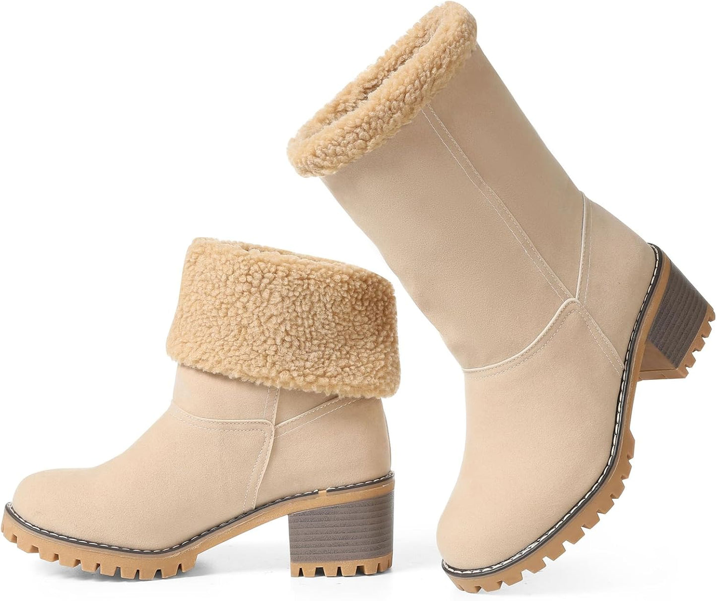 VIMISAOI Winter Boots for Women - Comfortable Slip On Ankle Shoes