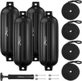 Boat Fenders 4 Pack 8.5 x 27 in Ribbed Twin Eyes - Dock Protection