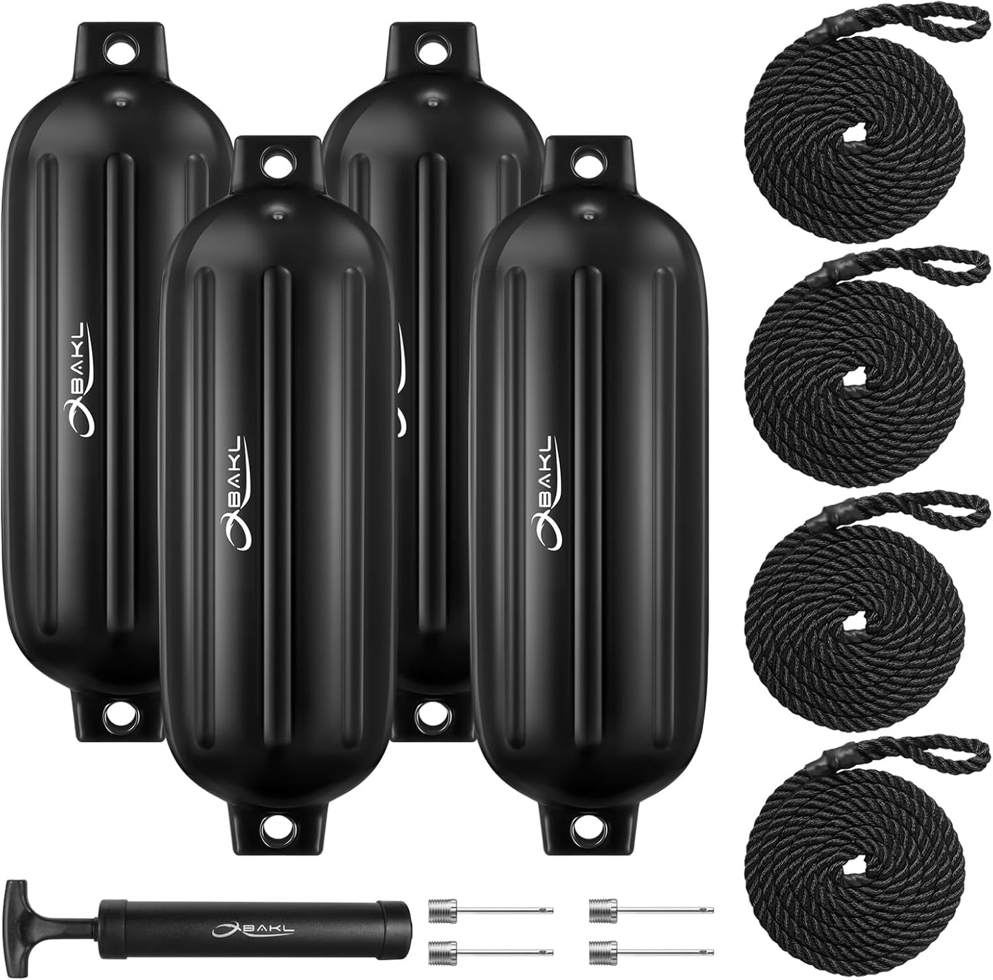 Boat Fenders 4 Pack 8.5 x 27 Inches for Docking Protection