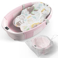 Collapsible Baby Bathtub Large - Pink Foldable Tub with Thermometer