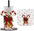 Candy Cane Christmas Paper Towel Holder 2 Pack - Festive Kitchen Stand