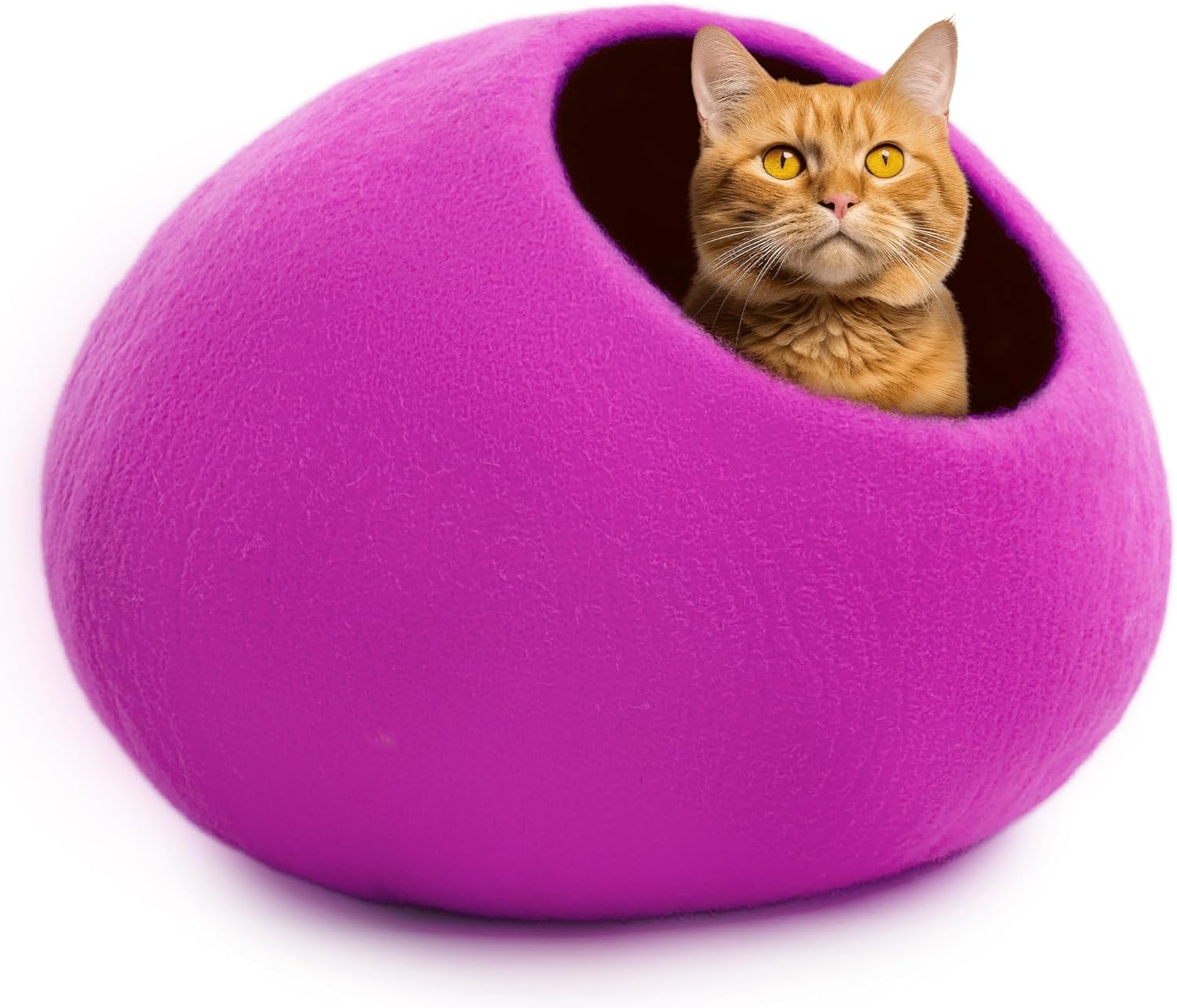 Woolygon Premium Wool Cat Cave Bed for Cozy Indoor Cats