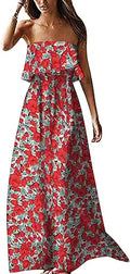 Off The Shoulder Maxi Dress Blue White Porcelain - Flowy Summer Boho