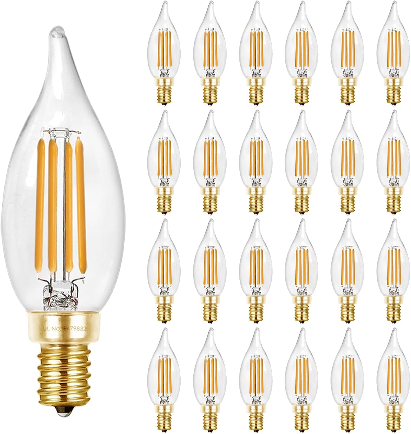 Hizashi 90+ CRI LED Candelabra Bulbs for Chandelier Lighting