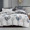 Natural Cotton King Comforter Set - Reversible Botanical & Geometric