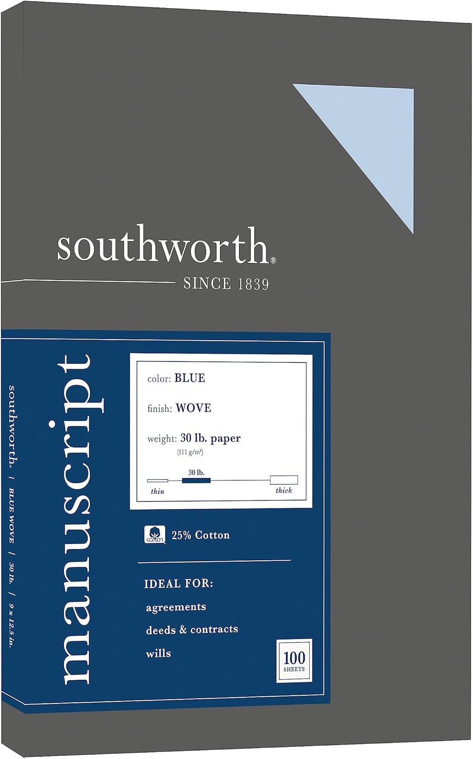 Southworth 25% Cotton Paper Blue Manuscript Covers for Professionals