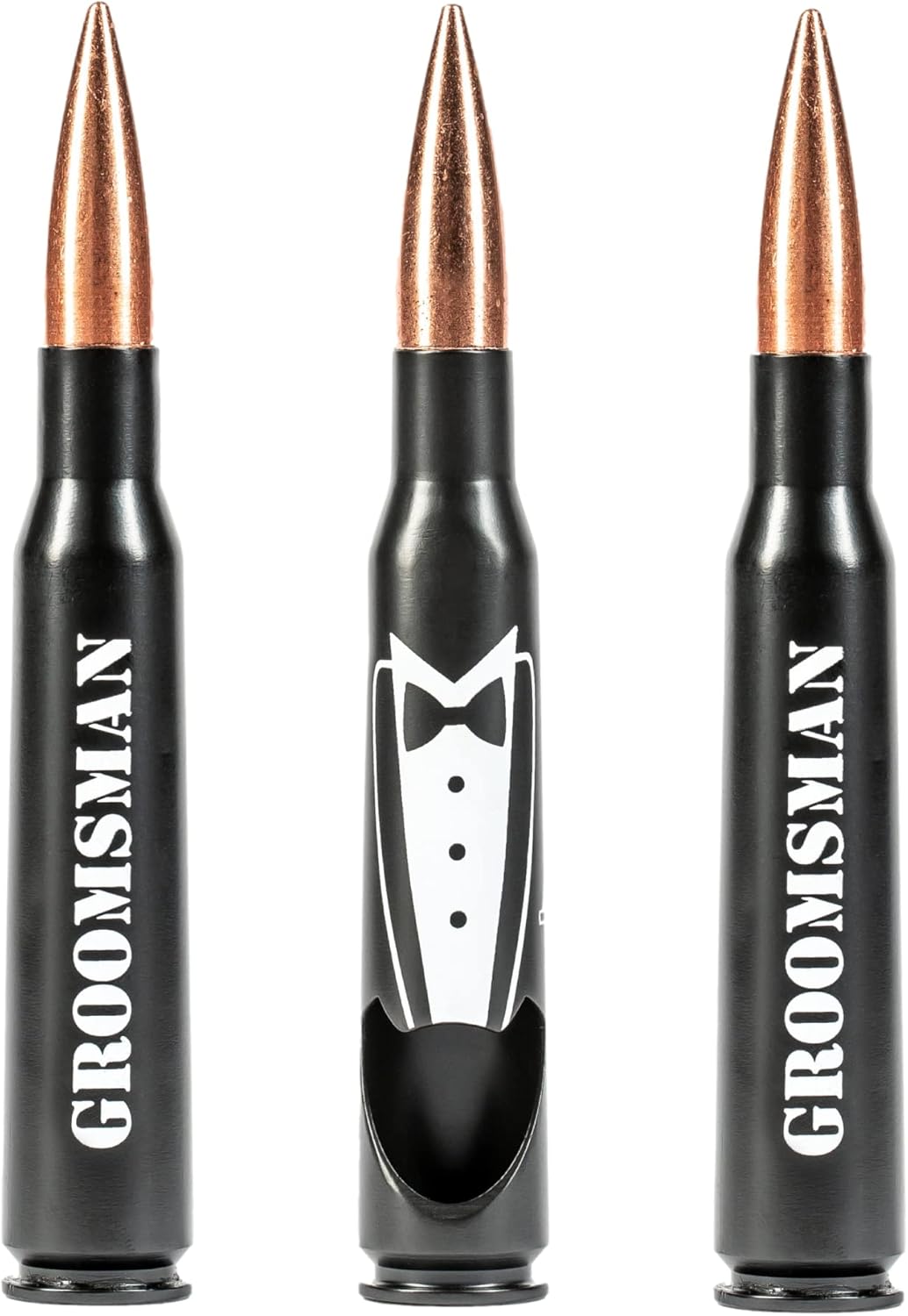 Engraved GROOMSMAN 50 Cal Bottle Opener Set of 3 Gifts