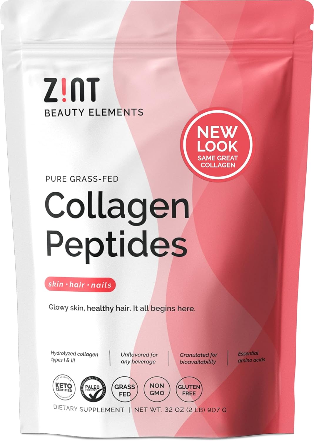Zint Collagen Peptides Powder for Skin, Hair, Joints & Gut Health