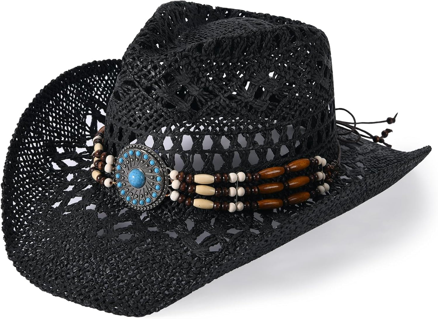 Stylish Straw Cowboy Hat for Men and Women with Wide Brim