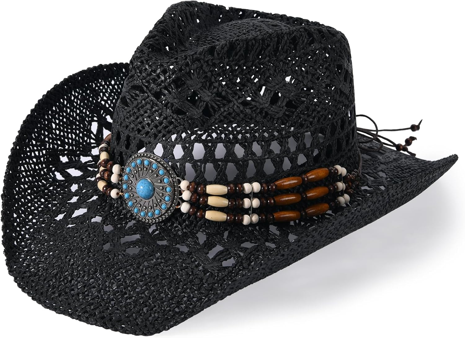Stylish Straw Cowboy Hat for Men and Women with Wide Brim