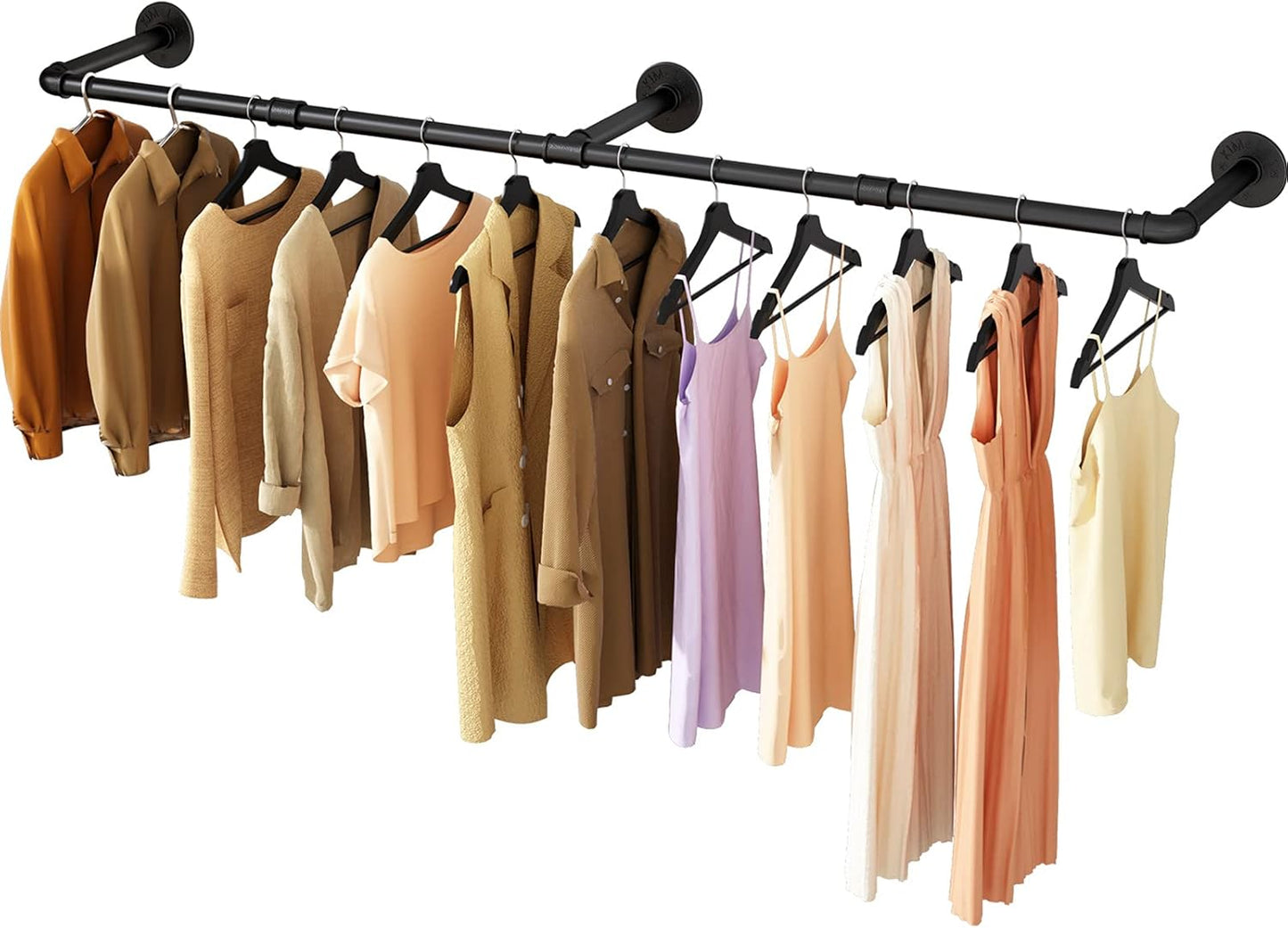 Industrial Pipe Wall Mounted Clothes Rack for Space Saving