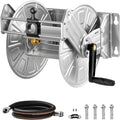 Stainless Steel Wall Mounted Garden Hose Reel - Heavy Duty Storage