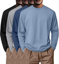 Neer 4 Pack Mens Big and Tall Long Sleeve Crewneck Shirts will