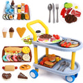 Kids Food Cart Toy Sets Pretend Play Dining Car - 98pc Role Play Set