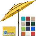EliteShade 9ft 3-Tier Solar Market Umbrella - 80 LED Lights