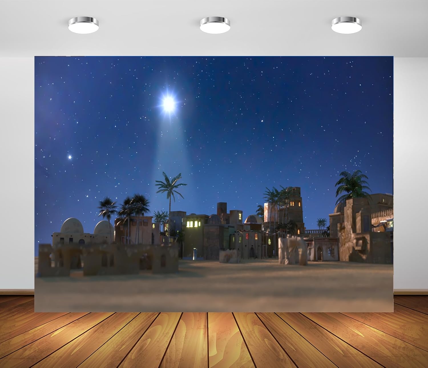 BELECO 10x8ft Fabric Nativity Backdrop for Christmas Decor