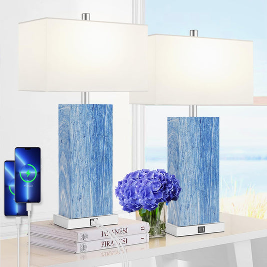 24 Tall Touch Control Table Lamps Set of 2 with USB Ports