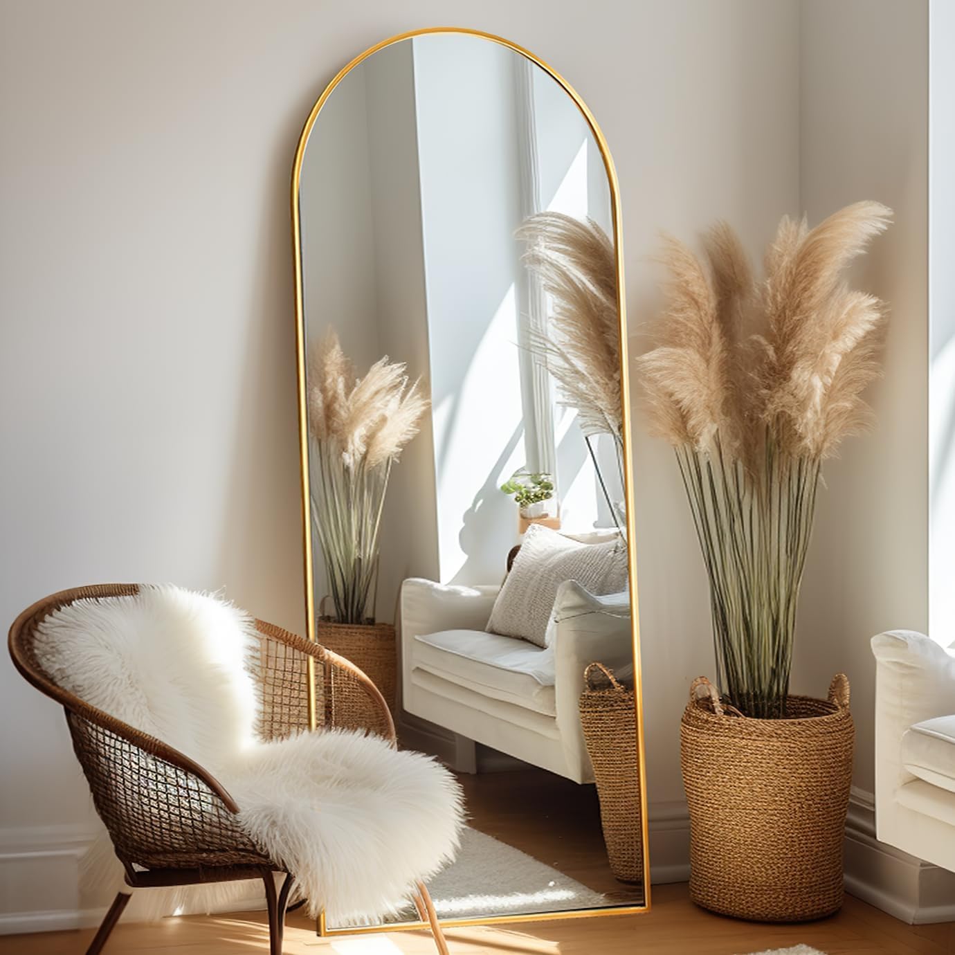 Arched Floor Mirror 57in x 20in Full Length Mirror for Home