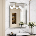 LOAAO 32x36 in Brushed Nickel Bathroom Mirror - Clear HD Reflection