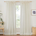 NICETOWN 84 Long Linen Tie Top Curtains x2