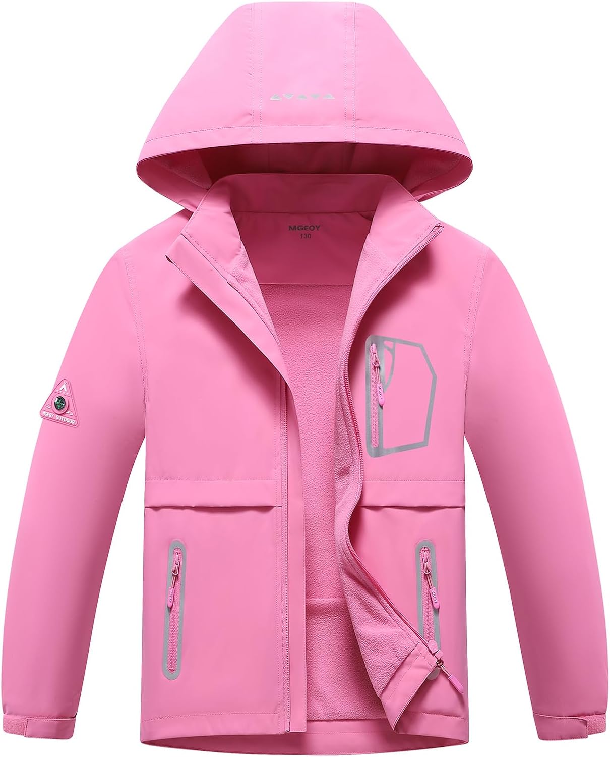 MGEOY Boys Girls Rain Jacket Lightweight Waterproof Hooded Coat