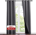 NICETOWN Grey Full Shade Curtain Panels 37in x 80in - Real Blackout