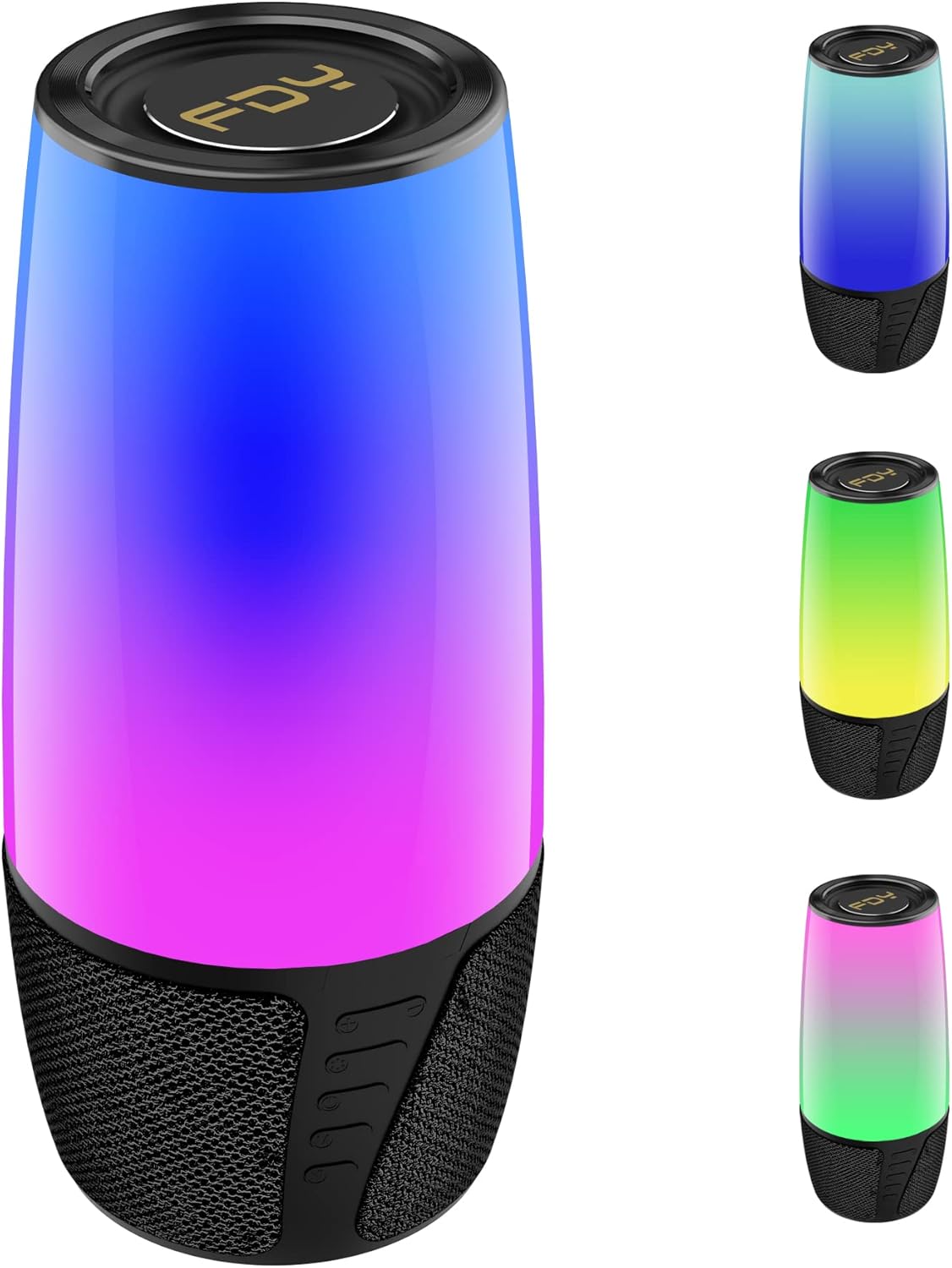 FDY Portable Bluetooth Speaker with 9 Color LED Lighting