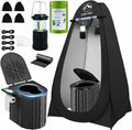 Camping Toilet with Pop-Up Privacy Tent - Comfortable Portable Kit