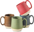 Hasense Coffee Mugs Set of 4 15 oz Porcelain Mugs - Colorful Everyday