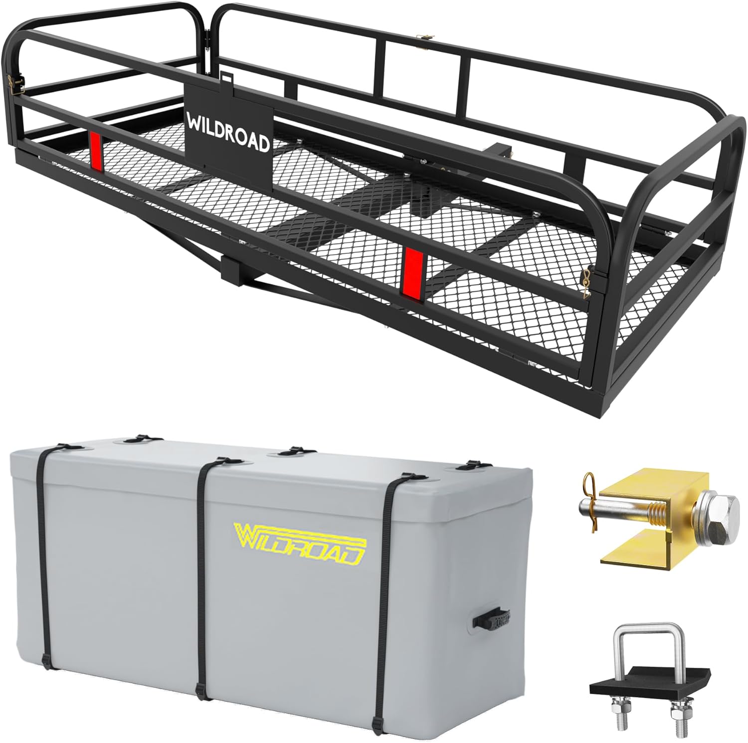 Wildroad Hitch Mount Cargo Carrier Basket for 500 LBS Capacity