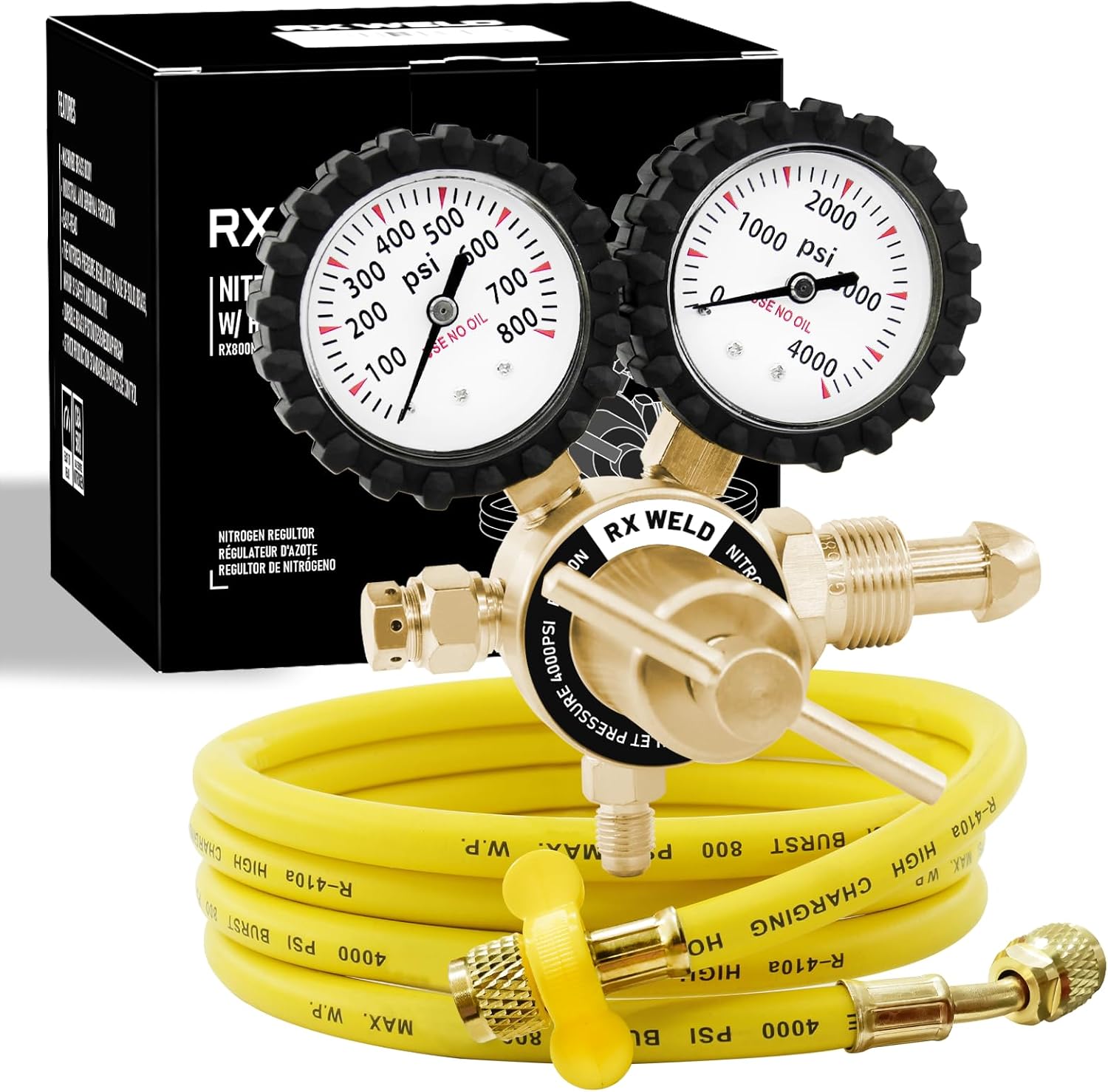 RX WELD Nitrogen Regulator with 0-800 PSI for HVAC Needs