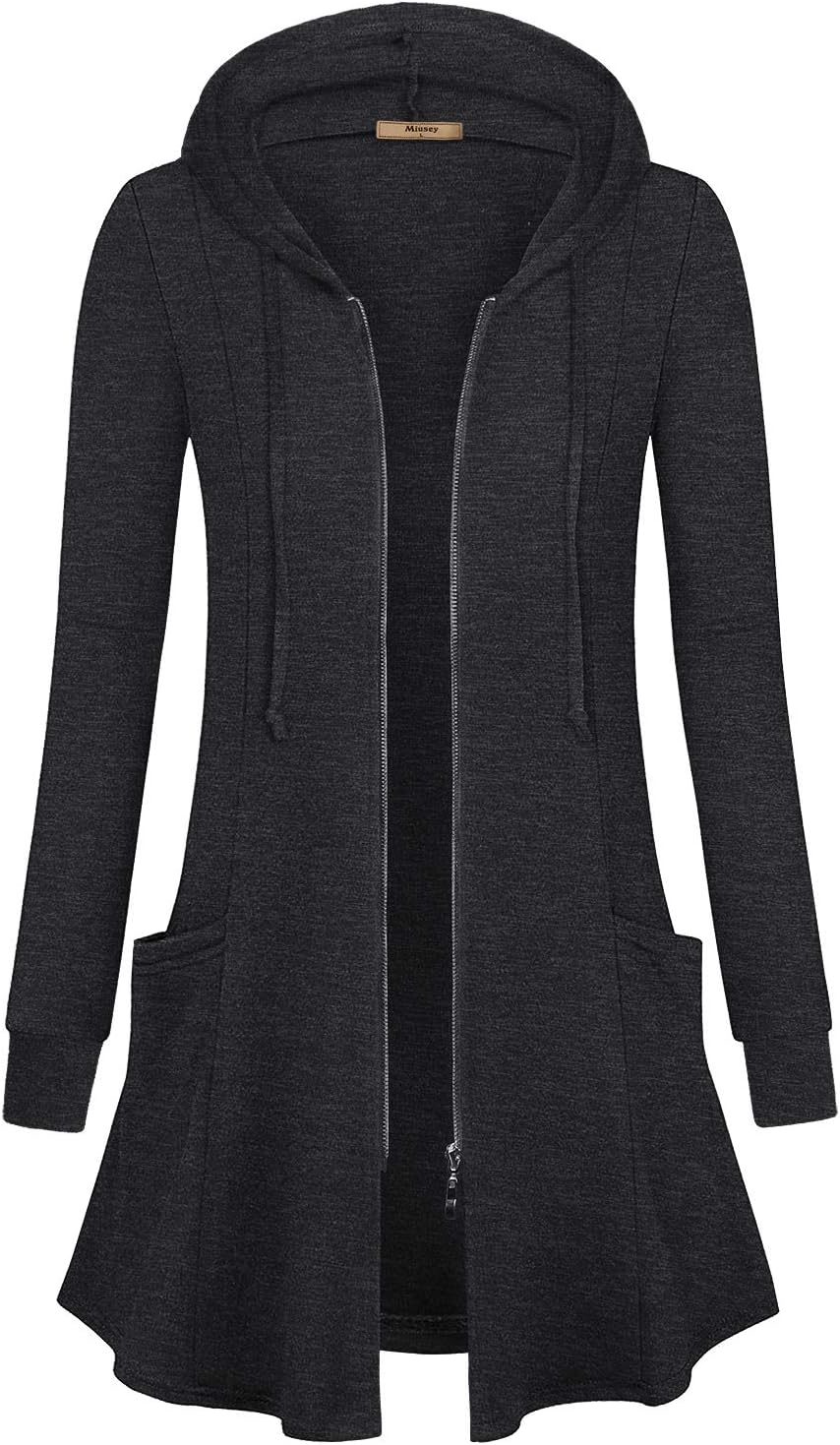 Miusey Womens Zip Up Long Hoodie Jacket for Stylish Comfort