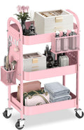 ALVOROG 3 Tier Rolling Cart with DIY Pegboards - Compact Craft