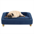 Microfiber Blue 36-in. Elevated Dog Couch for Medium Dogs - Stylish