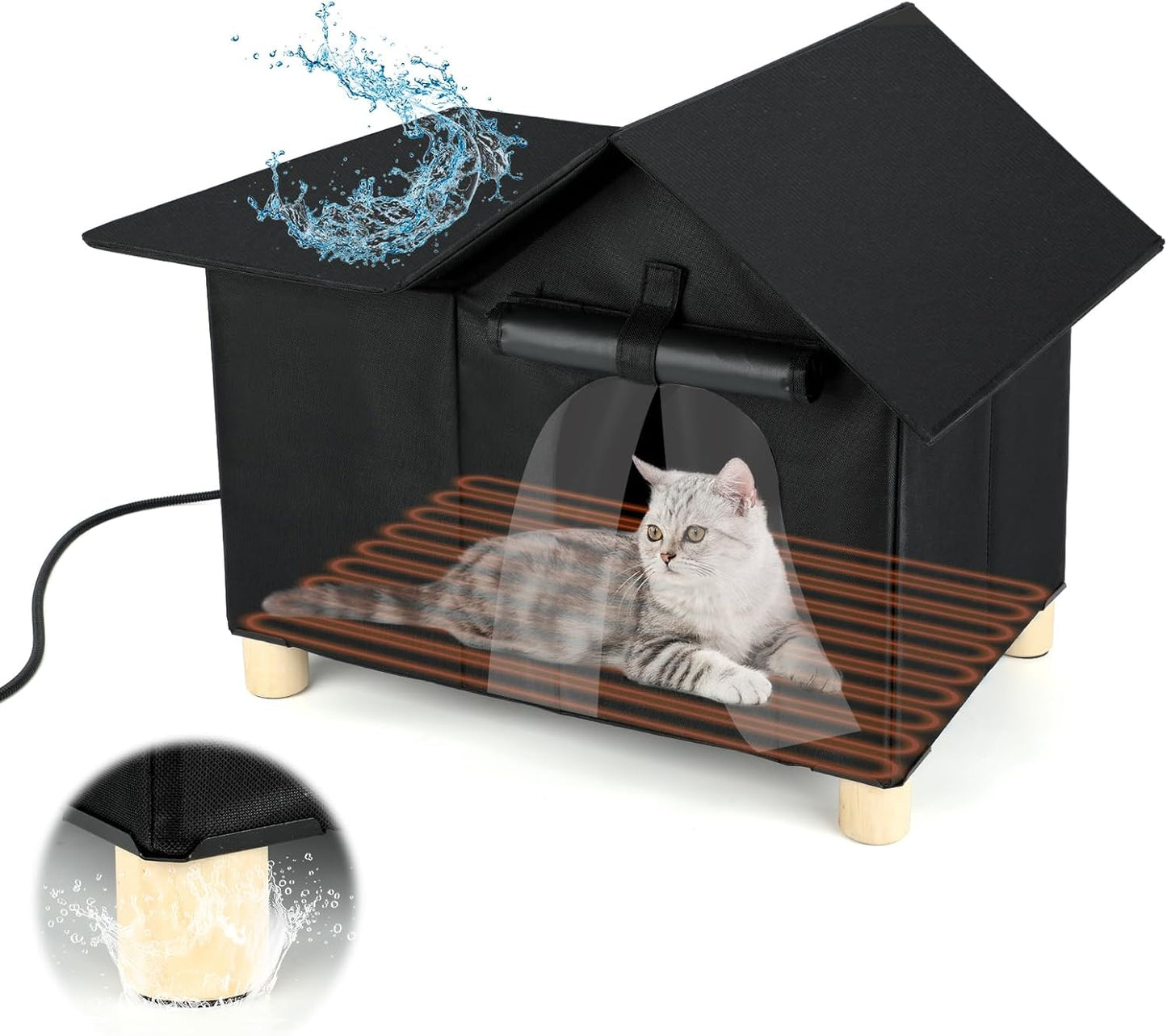 Heated Outdoor Cat House - Stay Warm & Cozy!