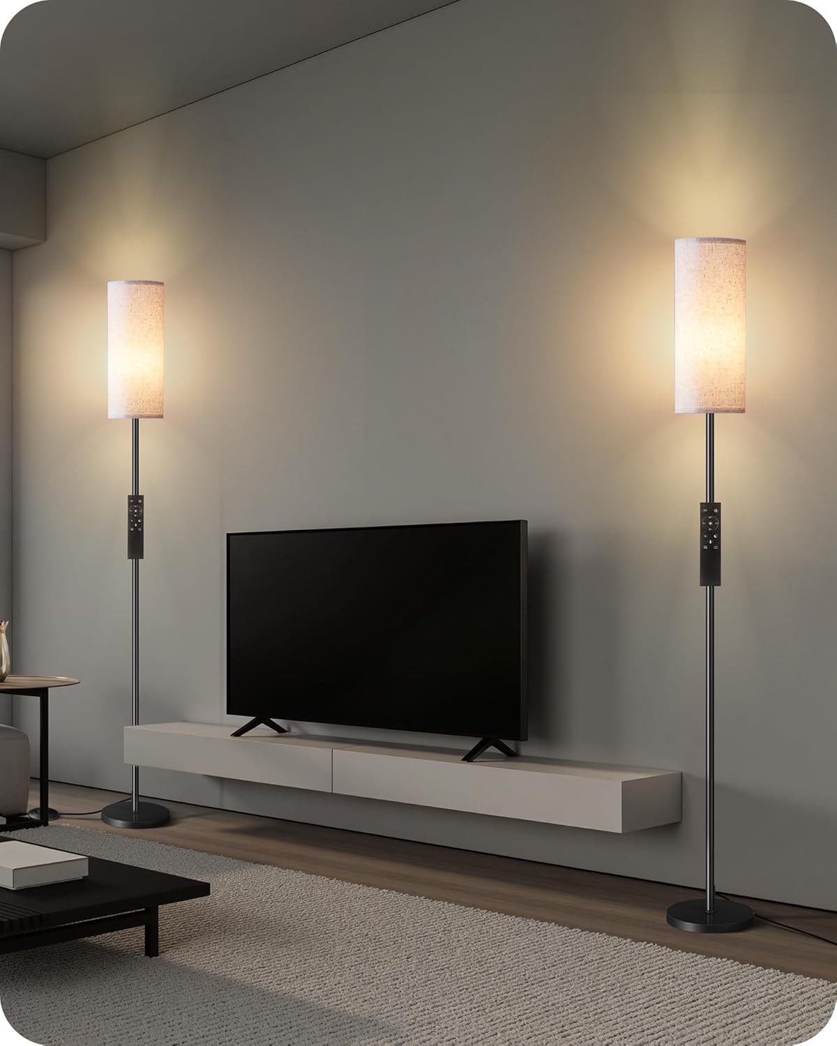 Dimmable Floor Lamps for Living Room with Remote and Foot Switch