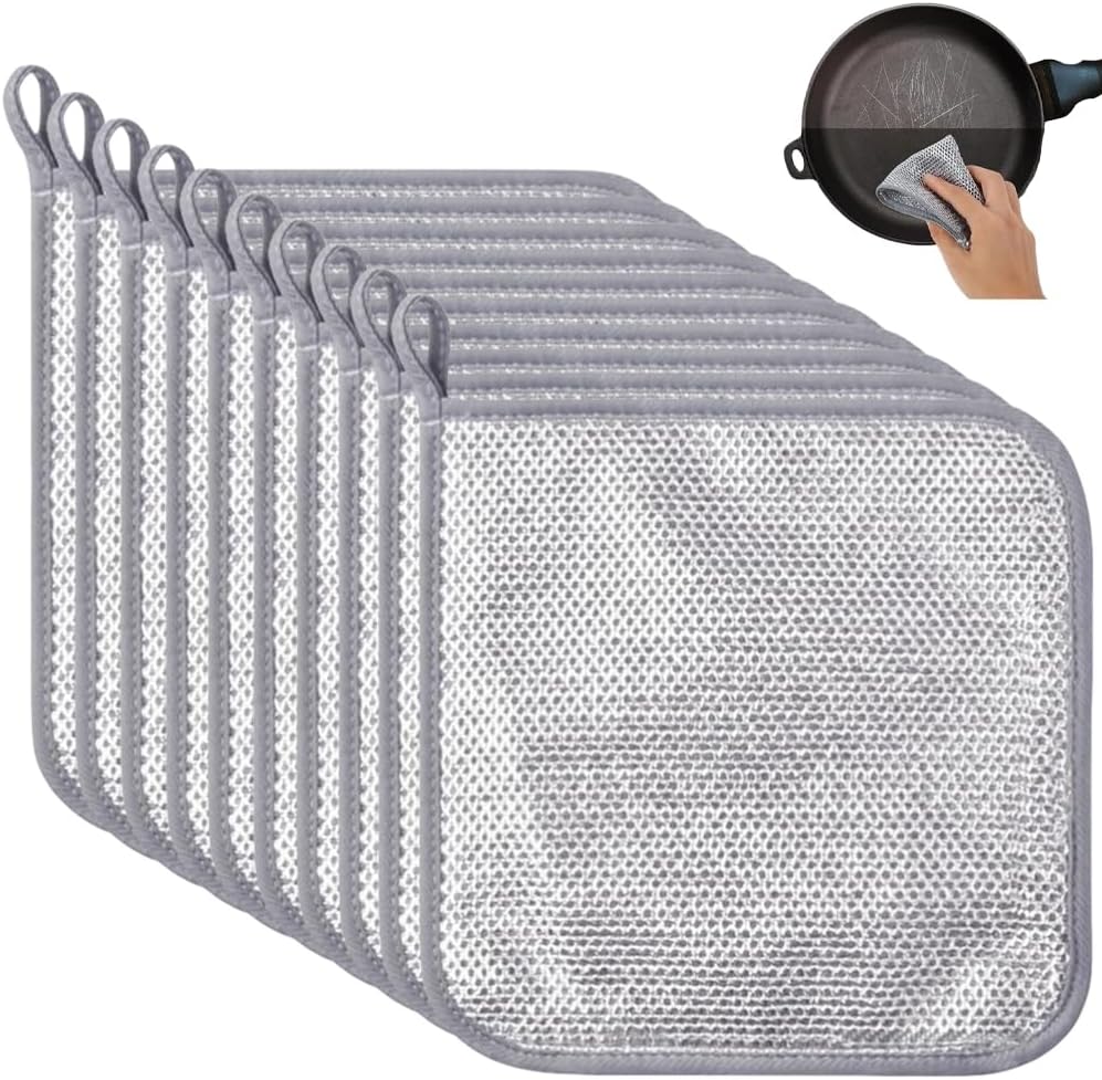 Non-Scratch Reusable Dishcloths: Triple Layer Cleaning Power!