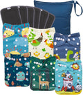 babygoal Reusable Charcoal Cloth Diapers 6 Pack - Breathable, Washable