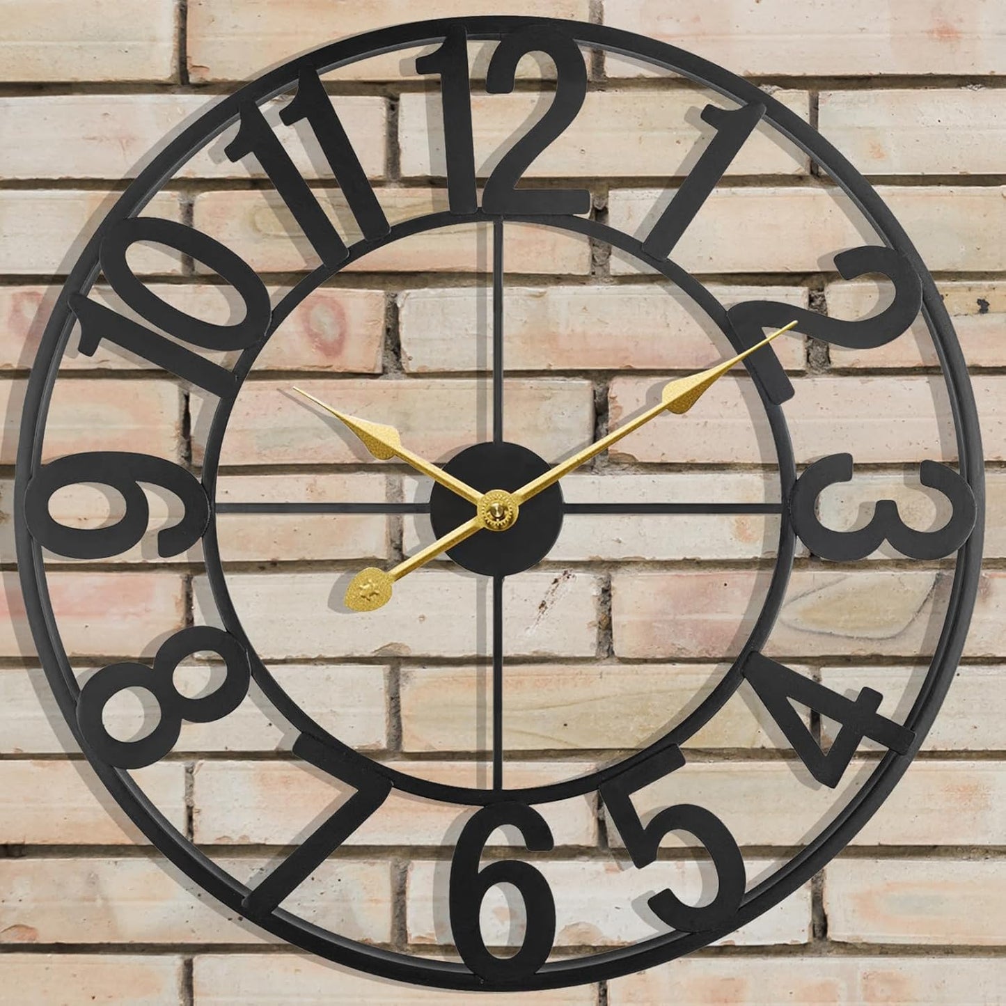 Large Outdoor Clock - 30 Inch Silent Non-Ticking Wall Clock