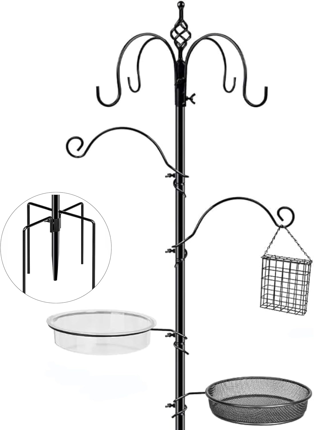 Bird Feeding Station with 6 Hooks for Outdoor Bird Lovers