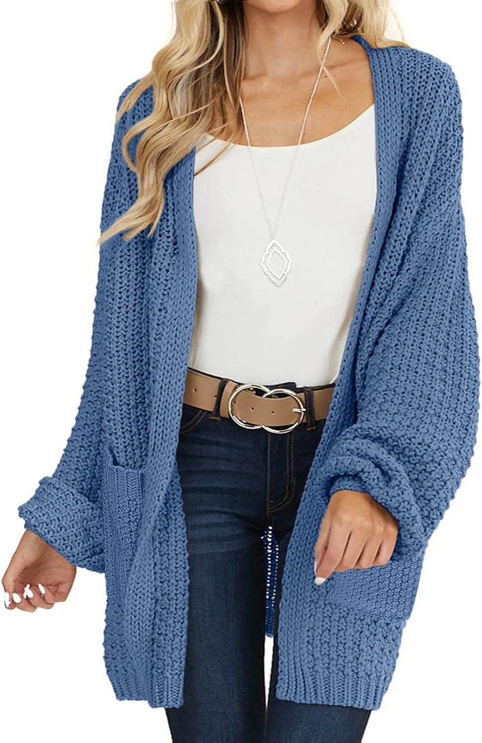 MEROKEETY Women's Chunky Knit Sweater Cardigan for Fall Style