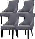 Lellen Stretch Wingback Chair Cover Slipcover - Reusable 4PCS Dark